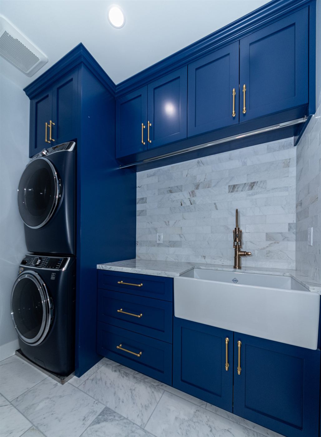 Laundry room remodel with high-end finishes, part of the Calabasas project