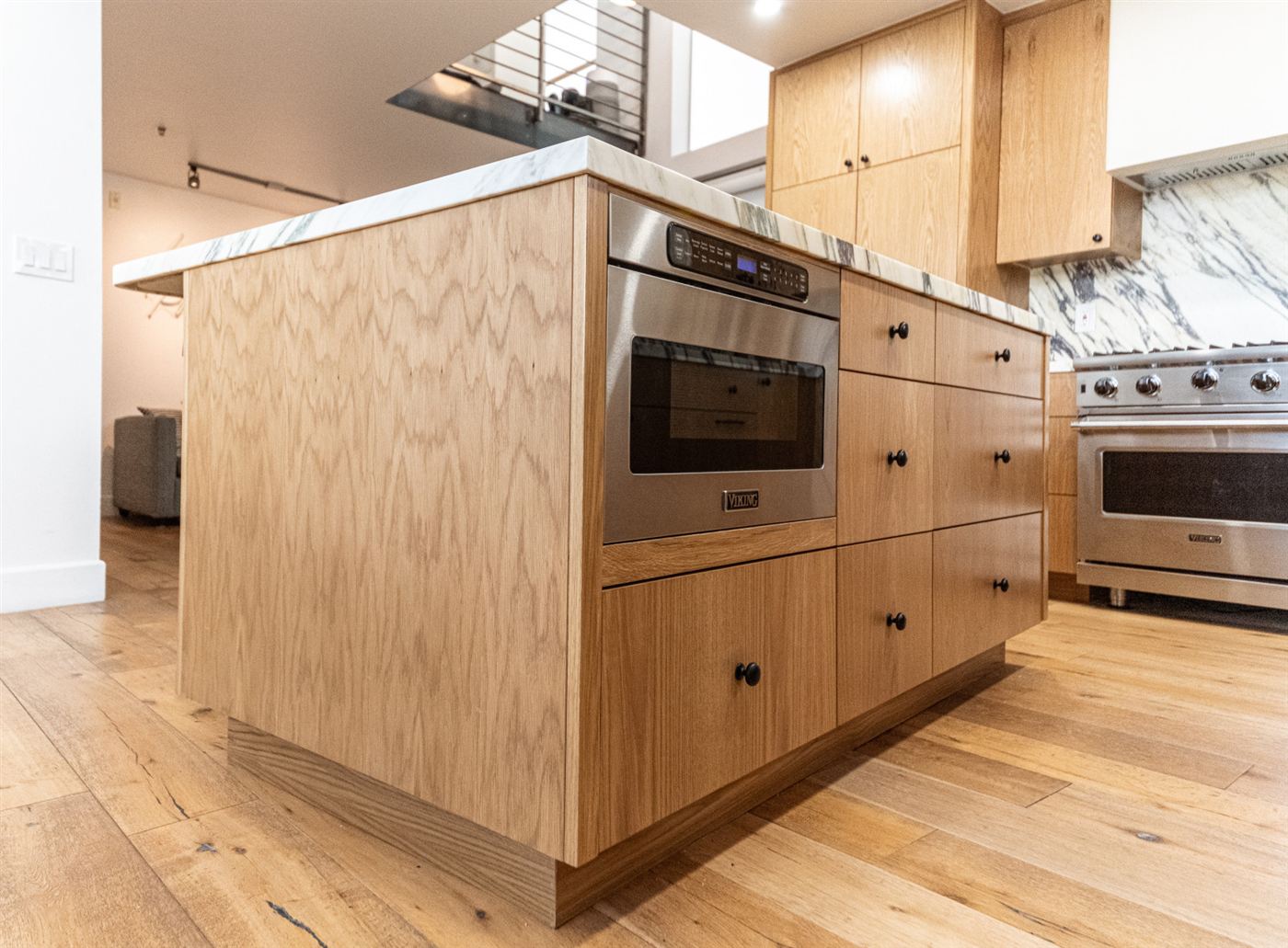 Marina del Rey kitchen remodel â€” warm wood cabinetry with clean modern lines, by ARKO Remodeling