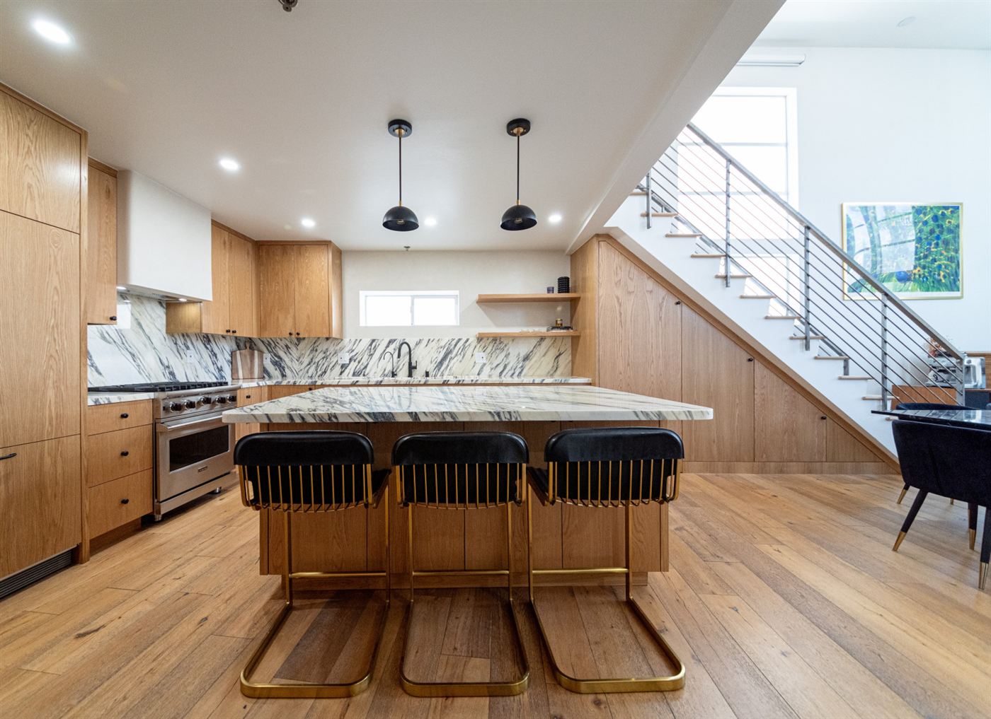 Marina del Rey kitchen remodel â€” warm wood cabinetry with clean modern lines, by ARKO Remodeling