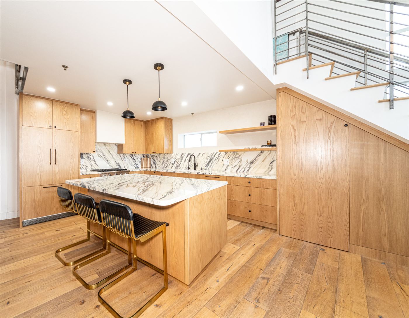 Marina del Rey kitchen remodel â€” warm wood cabinetry with clean modern lines, by ARKO Remodeling