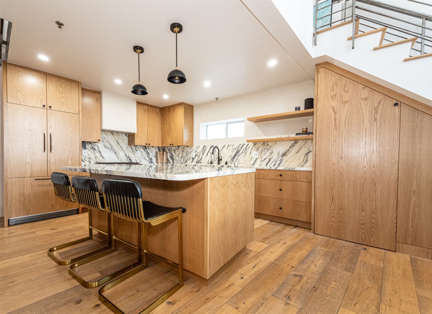 Marina del Rey kitchen remodel â€” warm wood cabinetry with clean modern lines, by ARKO Remodeling