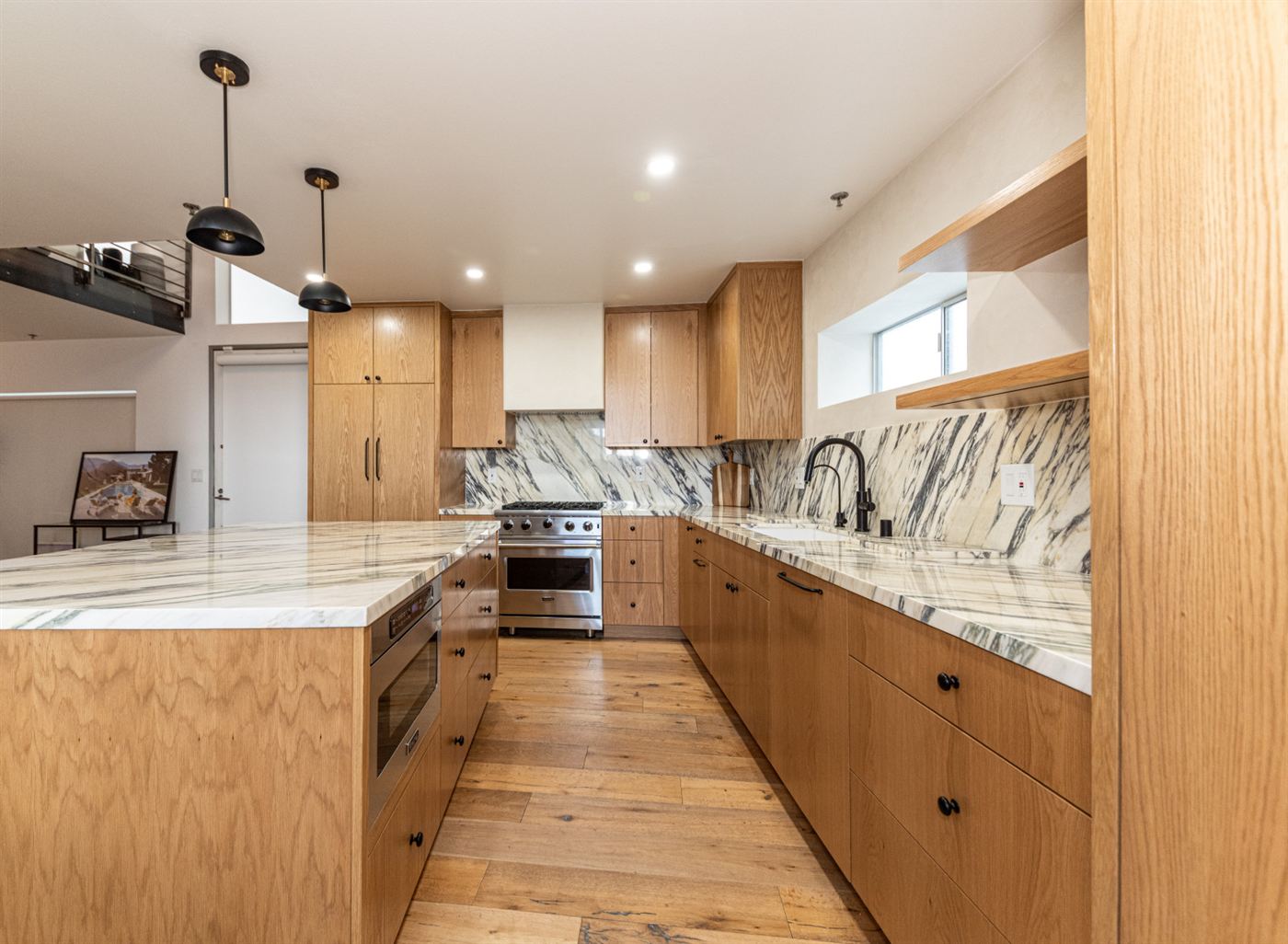 Marina del Rey kitchen remodel â€” warm wood cabinetry with clean modern lines, by ARKO Remodeling
