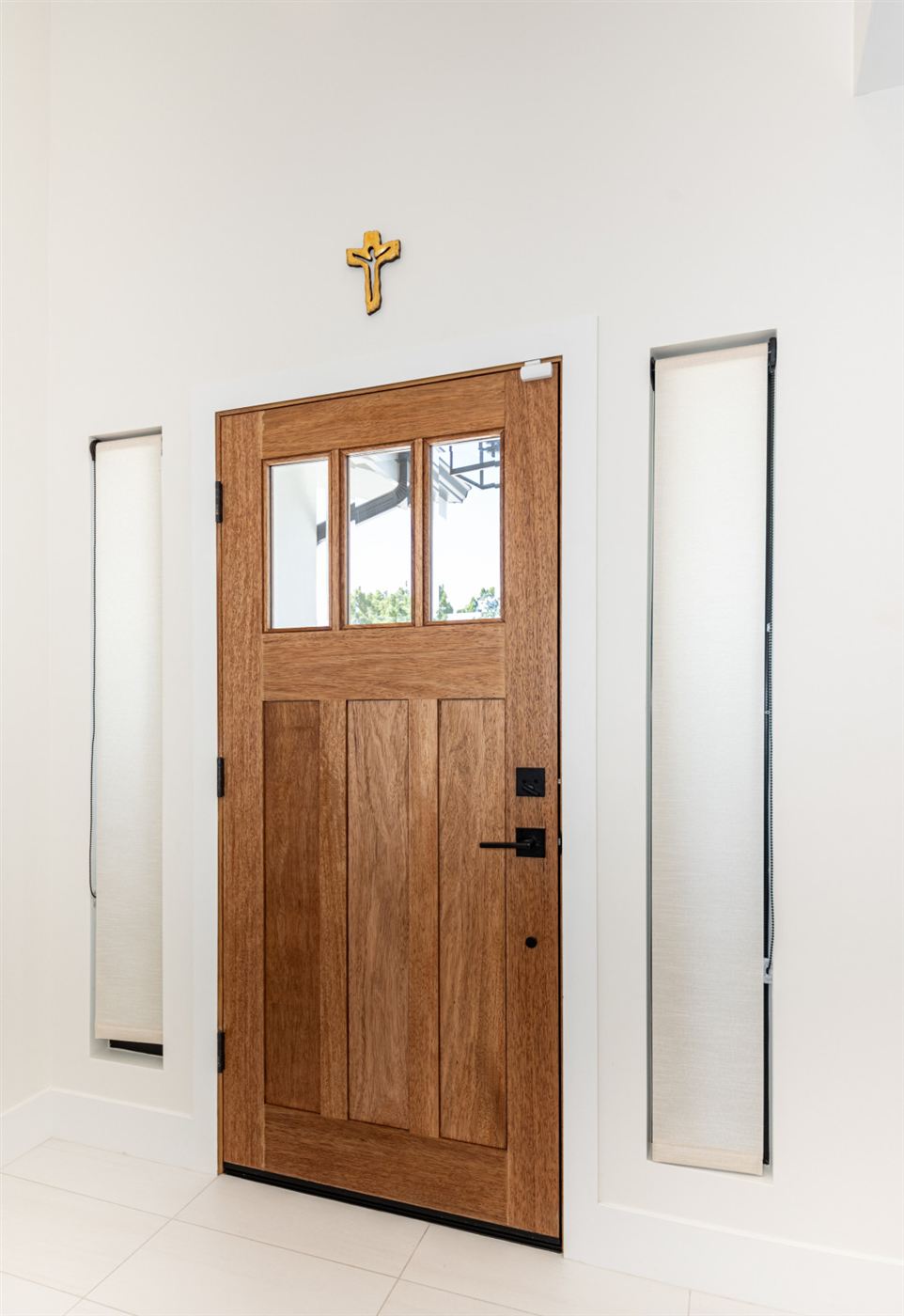 Modern wooden front door