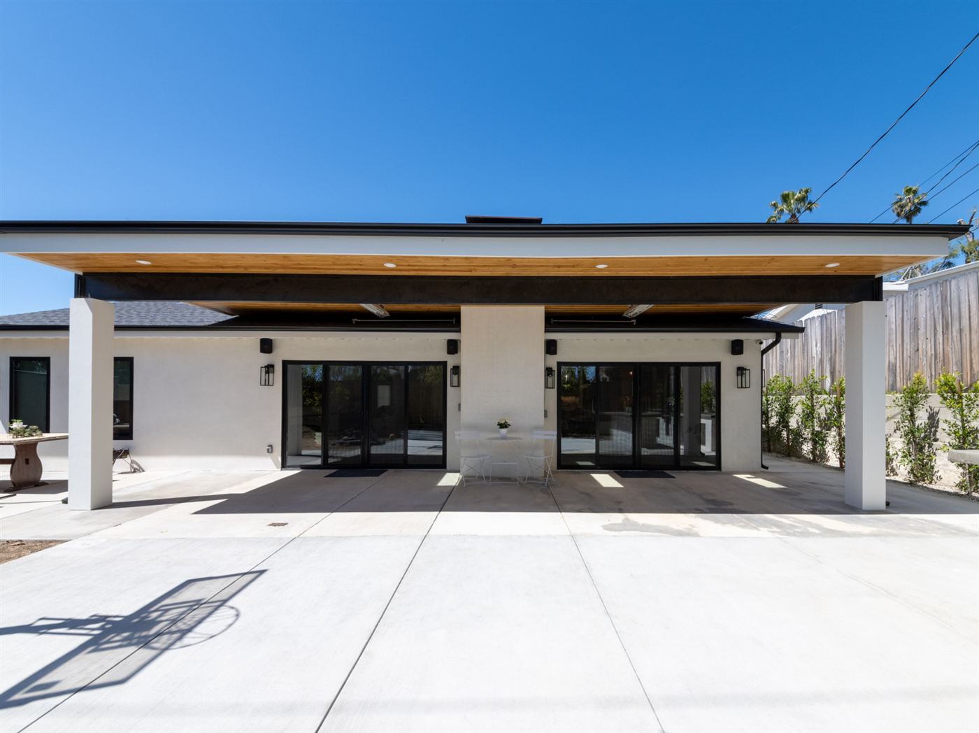 Modern white house facade
